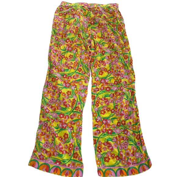 Solid & Striped Pants Womens X Small Yellow Floral Avril Ankle Cotton - Picture 4 of 10